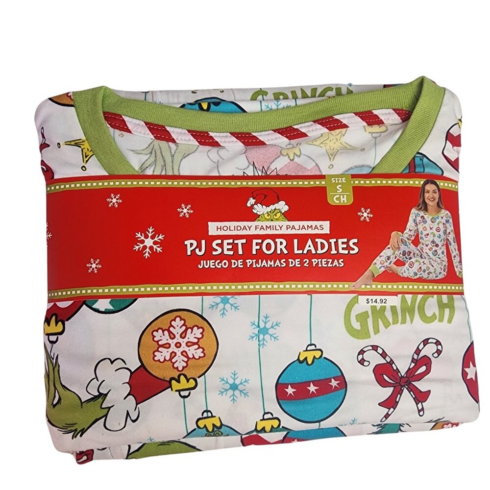 New Holiday Christmas Grinch Pajamas Matching Set